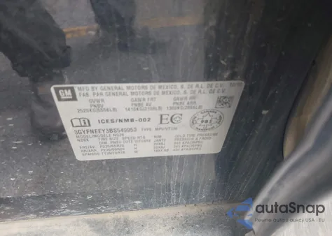 2011 Cadillac Srx Performance Collection z USA, uszkodzony, nr VIN 3GYFNEEY3BS549950